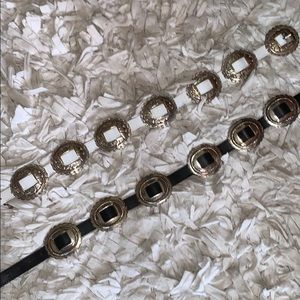 Brighton and Brooks Concha Silver leather belts